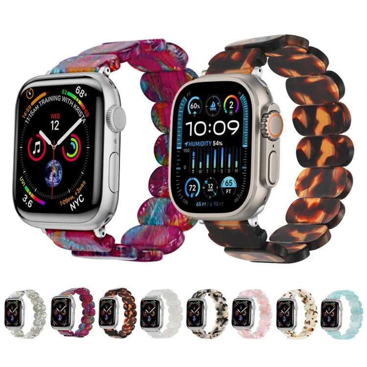 For Apple Watch Series 7 41mm Stretch Rope Resin Watch Band(Nougat)
