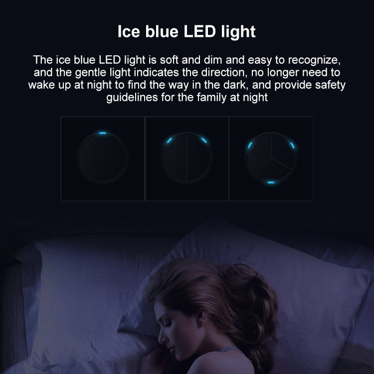 86mm Round LED Tempered Glass Switch Panel, Black Round Glass, Style:Two Billing Control