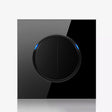 86mm Round LED Tempered Glass Switch Panel, Black Round Glass, Style:Two Open Dual Control - Switch by PMC TechLife | Online Shopping South Africa | PMC TechLife | Buy Now Pay Later Mobicred
