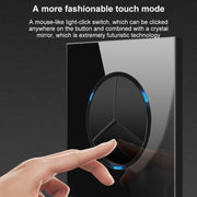 86mm Round LED Tempered Glass Switch Panel, Black Round Glass, Style:One Open Multiple Control