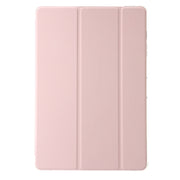 For Huawei Matepad 11 Pro 2024 Clear Acrylic 3-Fold Leather Tablet Case(Pink)