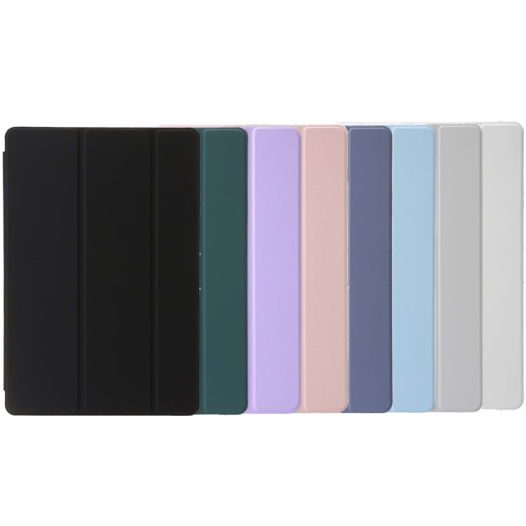 For Huawei Matepad 11 Pro 2024 Clear Acrylic 3-Fold Leather Tablet Case(Black)
