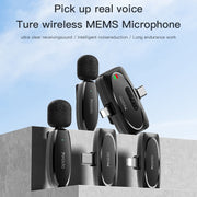 YESIDO KR12 Low-latency Wireless Lavalier Microphone with 8 Pin Receiver(Black)