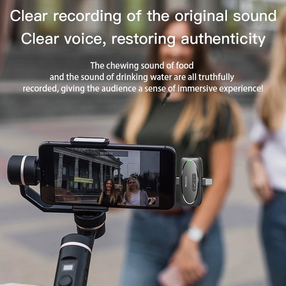 YESIDO KR13 Dual Low-latency Wireless Lavalier Microphone with Type-C Receiver(Black)