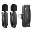 YESIDO KR14 Dual Transmitter Low-latency Wireless Lavalier Microphone with 8 Pin Receiver(Black) - Microphone by Yesido | Online Shopping South Africa | PMC TechLife | Buy Now Pay Later Mobicred