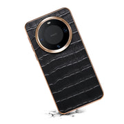 For Huawei Mate 60 Pro / Pro+ Denior Crocodile Texture Genuine Leather Electroplating Phone Case(Black)