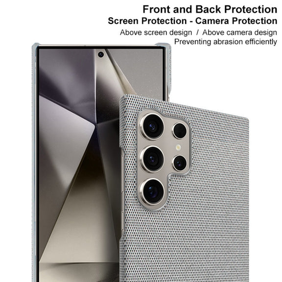 For Samsung Galaxy S24 Ultra 5G imak Ruiyi Series Cloth Texture PU + PC Phone Case(Light Grey)