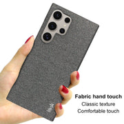 For Samsung Galaxy S24 Ultra 5G imak Ruiyi Series Cloth Texture PU + PC Phone Case(Light Grey)