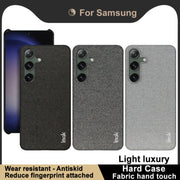 For Samsung Galaxy S24+ 5G imak Ruiyi Series Cloth Texture PU + PC Phone Case(Light Grey)