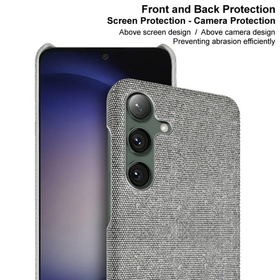 For Samsung Galaxy S24+ 5G imak Ruiyi Series Cloth Texture PU + PC Phone Case(Light Grey)