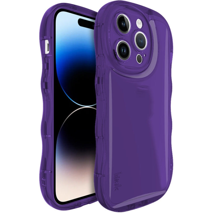 For iPhone 15 Pro Max IMAK Wave Bubble Soft Shockproof Phone Case(Purple)