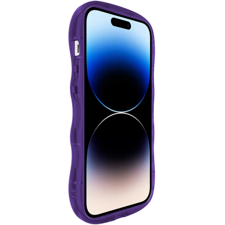 For iPhone 15 Pro Max IMAK Wave Bubble Soft Shockproof Phone Case(Purple)