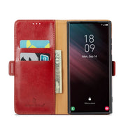 For Samsung Galaxy S24 Ultra 5G Fierre Shann PU Genuine Leather Texture Phone Case(Red)
