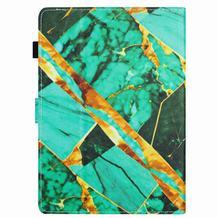 For 10 inch Universal Marble Pattern Stitching Leather Tablet Case(Gold Green)