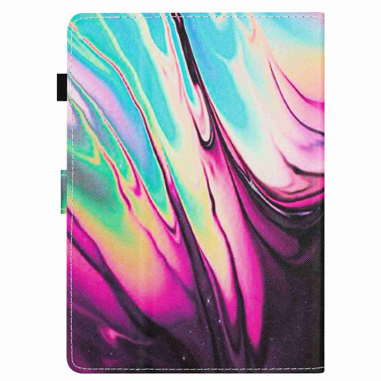 For 10 inch Universal Marble Pattern Stitching Leather Tablet Case(Rose Blue)