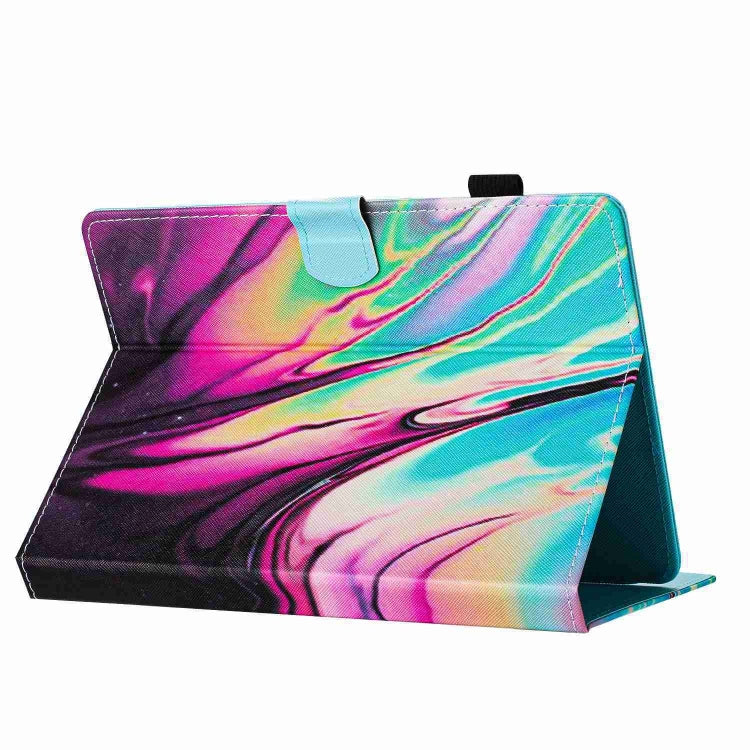 For 10 inch Universal Marble Pattern Stitching Leather Tablet Case(Rose Blue)