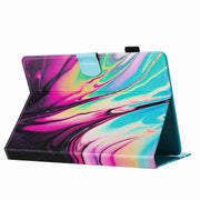 For 10 inch Universal Marble Pattern Stitching Leather Tablet Case(Rose Blue)