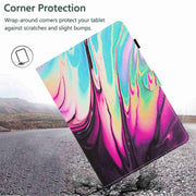 For 10 inch Universal Marble Pattern Stitching Leather Tablet Case(Rose Blue)