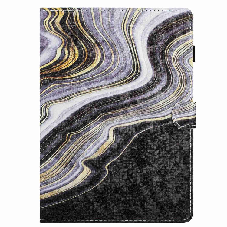 For 10 inch Universal Marble Pattern Stitching Leather Tablet Case(Black Gold)