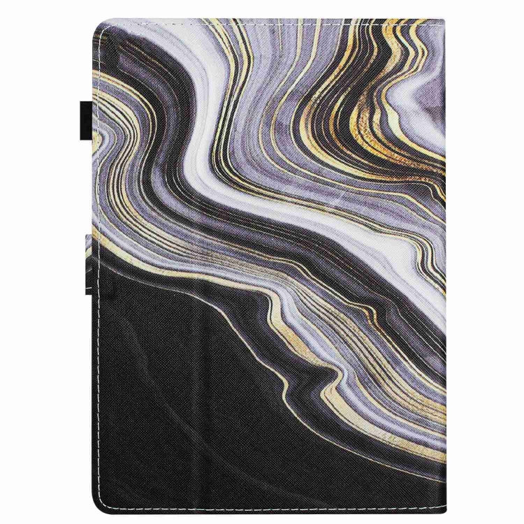 For 10 inch Universal Marble Pattern Stitching Leather Tablet Case(Black Gold)
