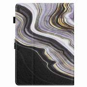 For 10 inch Universal Marble Pattern Stitching Leather Tablet Case(Black Gold)