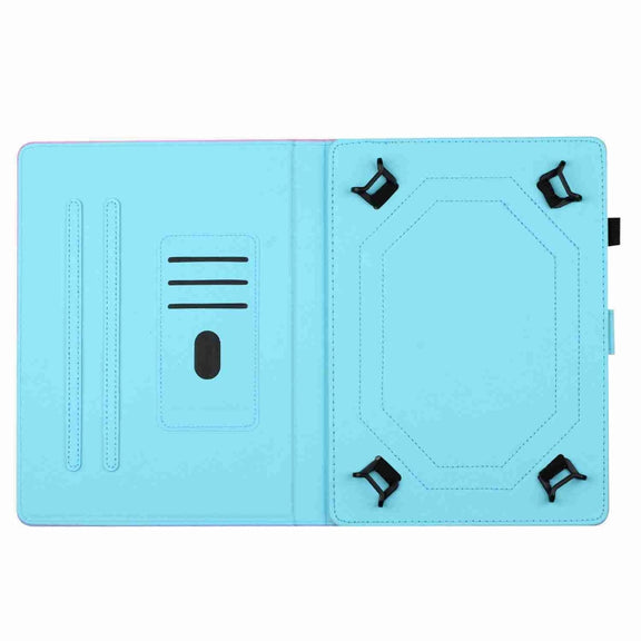 For 10 inch Universal Marble Pattern Stitching Leather Tablet Case(Gold Pink)