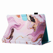 For 10 inch Universal Marble Pattern Stitching Leather Tablet Case(Gold Pink)