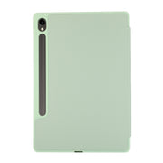 For Samsung Galaxy Tab S9 3-Fold Pure Color TPU Leather Tablet Case with Pen Slot(Green)