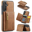 For Samsung Galaxy S24+ 5G DG.MING M5 Series Zip RFID Multi Card Detachable Leather Phone Case(Brown) - free shipping - PMC Jewellery - Order now!
