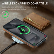For Samsung Galaxy S24 5G DG.MING M5 Series Zip RFID Multi Card Detachable Leather Phone Case(Brown)