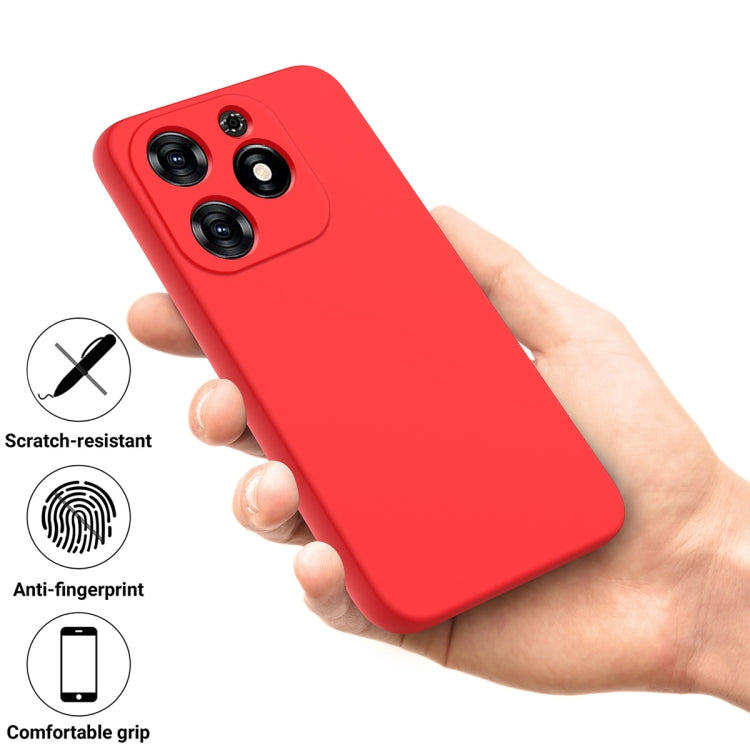 For Tecno Spark 20C/Go 2024 Solid Color Liquid Silicone Dropproof Full Coverage Protective Case(Red)