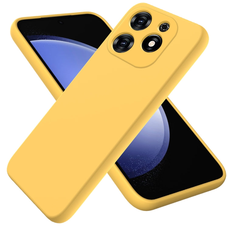 For Tecno Spark 20C/Go 2024 Solid Color Liquid Silicone Dropproof Full Coverage Protective Case(Yellow)