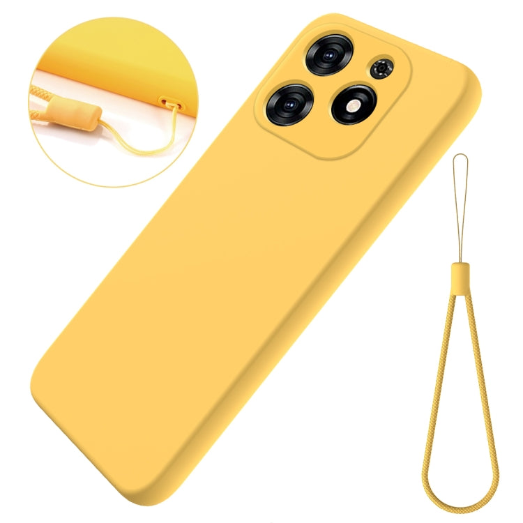 For Tecno Spark 20C/Go 2024 Solid Color Liquid Silicone Dropproof Full Coverage Protective Case(Yellow)