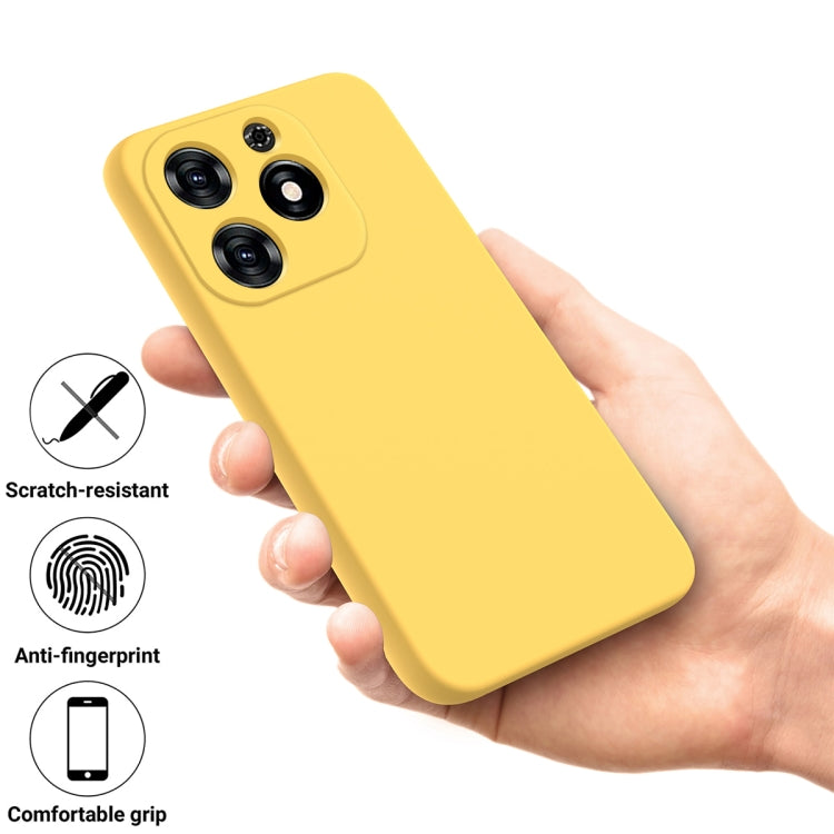 For Tecno Spark 20C/Go 2024 Solid Color Liquid Silicone Dropproof Full Coverage Protective Case(Yellow)