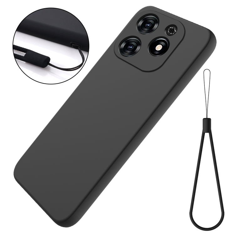 For Tecno Spark 20C/Go 2024 Solid Color Liquid Silicone Dropproof Full Coverage Protective Case(Black)