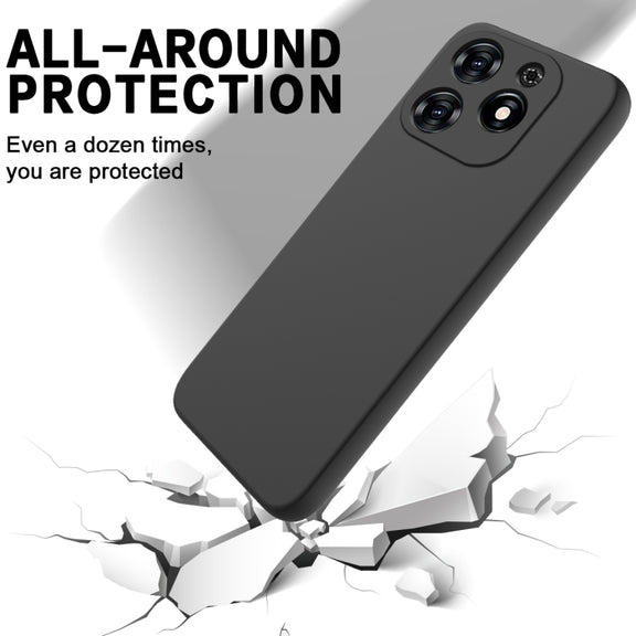 For Tecno Spark 20C/Go 2024 Solid Color Liquid Silicone Dropproof Full Coverage Protective Case(Black)