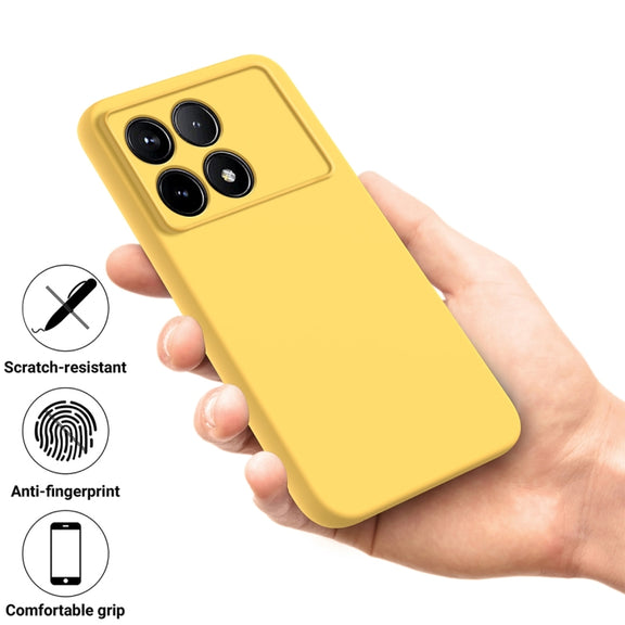 For Xiaomi Poco X6 Pro 5G/Redmi K70E Solid Color Liquid Silicone Dropproof Full Coverage Phone Case(Yellow)