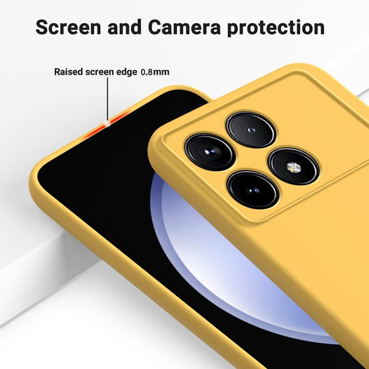 For Xiaomi Poco X6 Pro 5G/Redmi K70E Solid Color Liquid Silicone Dropproof Full Coverage Phone Case(Yellow)