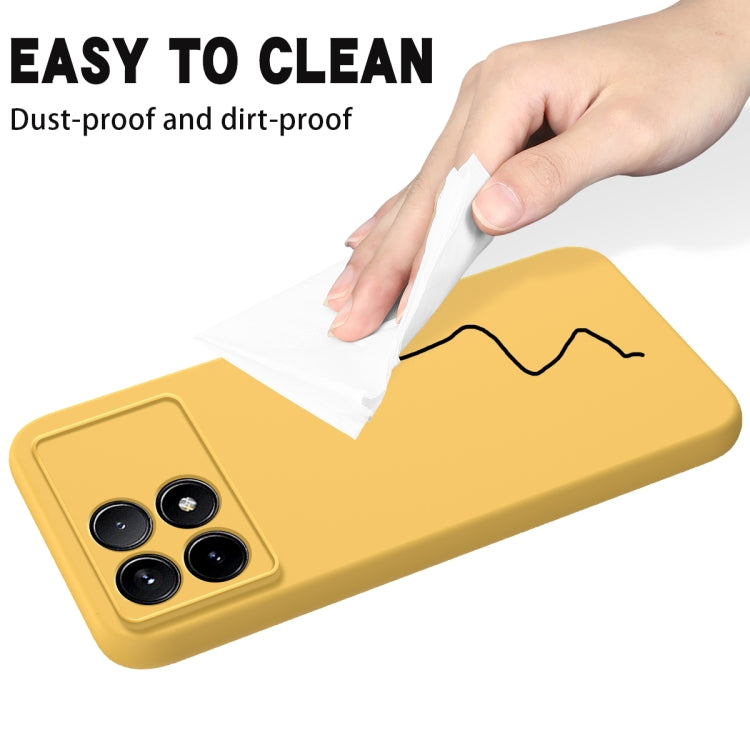 For Xiaomi Poco X6 Pro 5G/Redmi K70E Solid Color Liquid Silicone Dropproof Full Coverage Phone Case(Yellow)