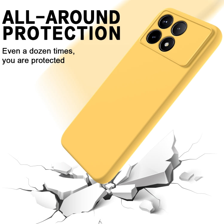 For Xiaomi Poco X6 Pro 5G/Redmi K70E Solid Color Liquid Silicone Dropproof Full Coverage Phone Case(Yellow)