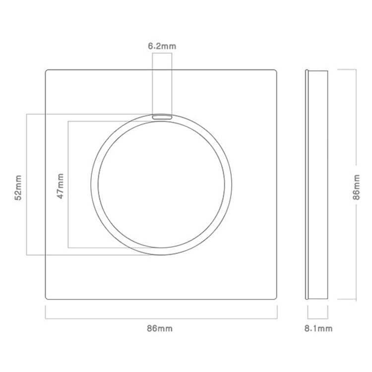 86mm Round LED Tempered Glass Switch Panel, Gray Round Glass, Style:Two Open Dual Control