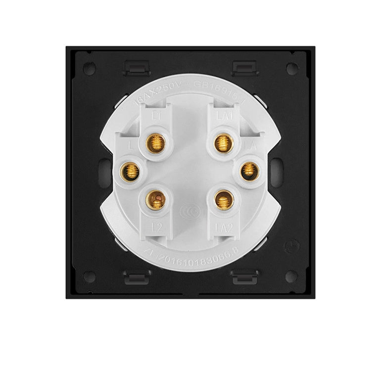 86mm Round LED Tempered Glass Switch Panel, Gray Round Glass, Style:Two Open Dual Control