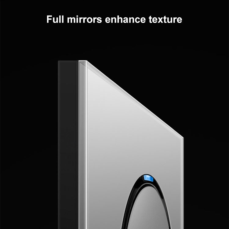86mm Round LED Tempered Glass Switch Panel, Gray Round Glass, Style:Two Open Dual Control