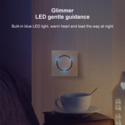 86mm Round LED Tempered Glass Switch Panel, Gray Round Glass, Style:One Open Multiple Control