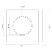 86mm Round LED Tempered Glass Switch Panel, Gray Round Glass, Style:Telephone Socket
