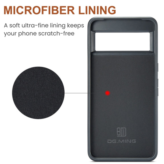 For Google Pixel 8 Pro DG.MING M5 Series Zip RFID Multi Card Detachable Leather Phone Case(Black)