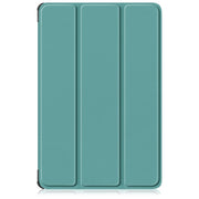 For Lenovo Tab M11/ Xiaoxin Pad 11 2024 Custer Texture 3-Fold Holder Leather Smart Tablet Case(Green)