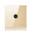 86mm Round LED Tempered Glass Switch Panel, Gold Round Glass, Style:TV Socket - Switch by PMC TechLife | Online Shopping South Africa | PMC TechLife | Buy Now Pay Later Mobicred