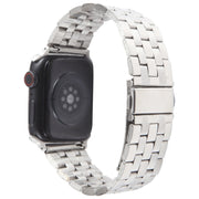 For Apple Watch 42mm 22mm Ultra-thin Five Beads Stainless Steel Watch Band(Silver)