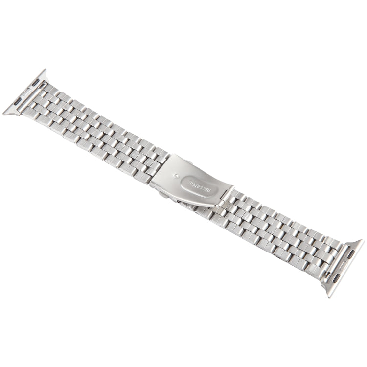 For Apple Watch 42mm 22mm Ultra-thin Five Beads Stainless Steel Watch Band(Silver)